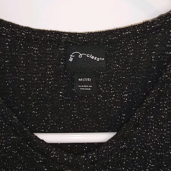 Black Metallic Jumper Girls M 7/8 Art Class NWT - Picture 4 of 7